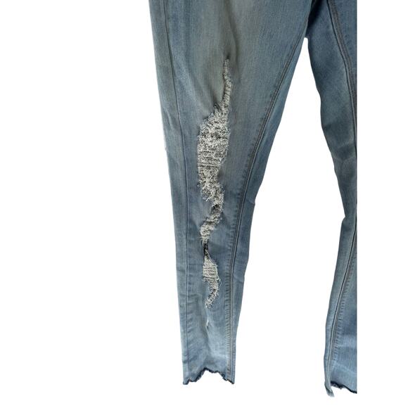 Indigo Rein Light Wash Blue Distressed Denim Skinny Jeans Junior's Size 9 - Picture 4 of 9